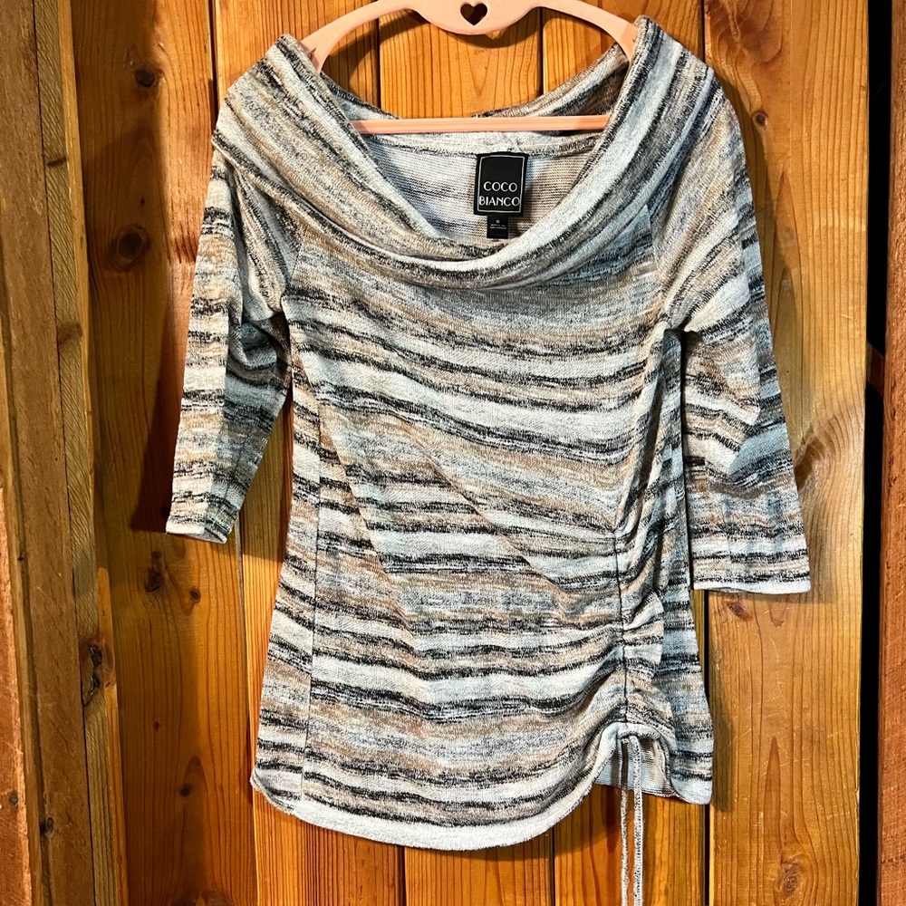 Coco Bianco Striped Sweater Size Small